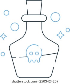 Potion Bottle Icon and Illustration for Halloween and Magic-Themed Designs