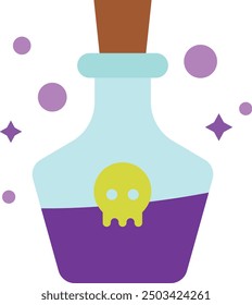 Potion Bottle Icon and Illustration for Halloween and Magic-Themed Designs