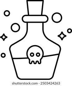 Potion Bottle Icon and Illustration for Halloween and Magic-Themed Designs