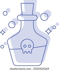 Potion Bottle Icon and Illustration for Halloween and Magic-Themed Designs