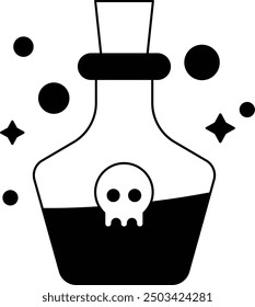 Potion Bottle Icon and Illustration for Halloween and Magic-Themed Designs