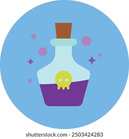 Potion Bottle Icon and Illustration for Halloween and Magic-Themed Designs