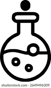 Potion Bottle icon illustration outline stroke minimalist black line	