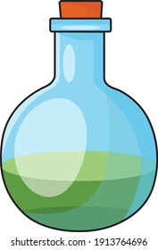 Potion bottle, illustration, vector on a white background.