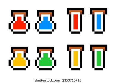 vector gráfico de píxeles de botella de poción adecuado para gráficos de juego