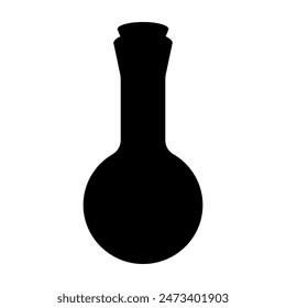 Potion bottle silhouette isolated on white background