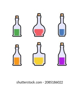 potion bottle simple vector set