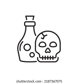Potion Bottle vector Outline Icon Design illustration. Halloween Symbol on White background EPS 10 File