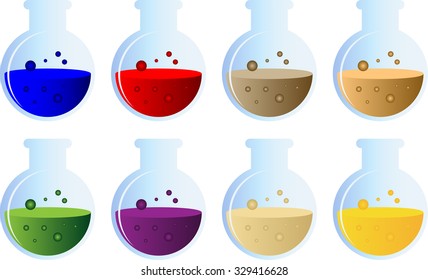 Potion bottle vector set