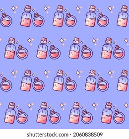 Potion bottles colorful Halloween seamless pattern illustration vector design print