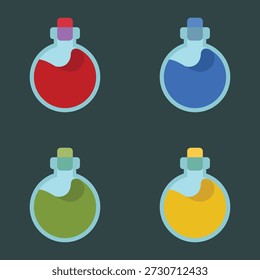 Potion bottles video game icons