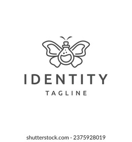 Potion butterfly logo design template flat vector