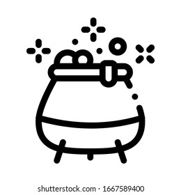 Potion Cauldron Icon Vector. Outline Potion Cauldron Sign. Isolated Contour Symbol Illustration