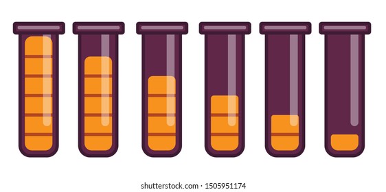 Potion. A charge of energy for the battery. Potion. A charge of energy for the battery. Different charge levels for the game, RPG. Vector illustration isolated on a white background.