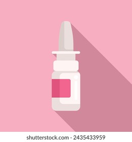 Potion dropper icon flat vector. Nose spray bottle. Medical allergy vitamin