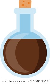 Potion of Earth Resistance Sludge Muck (Brown, in Glass Bottle with Cork) for Video Games, Animation, Dungeons, Dragons, Tabletop RPG (Transparent Background) Sorceress
