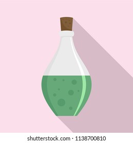 Potion elixir bottle icon. Flat illustration of potion elixir bottle vector icon for web design