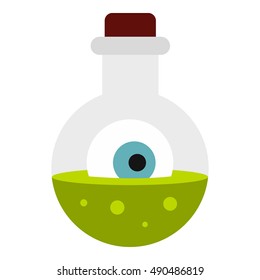 Potion in flask icon in flat style isolated on white background. Cooking symbol vector illustration