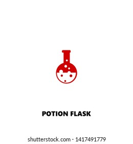 potion flask icon. potion flask vector design. sign design. red color