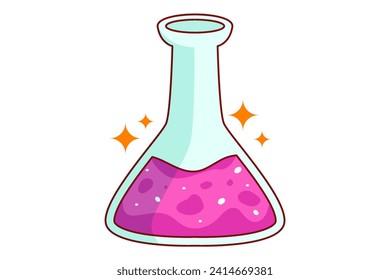 Diseño de pegatina de fortuna plana de poción
