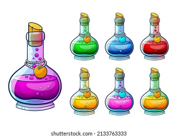 Potion glass bottle vector design illustration isolated on white background