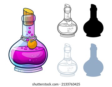Potion glass bottle vector design illustration isolated on white background