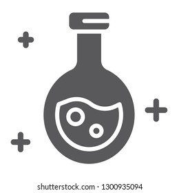 Potion glyph icon, magic and glass, flask sign, vector graphics, a solid pattern on a white background, eps 10.