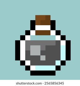 potion of gray color for the game. pixel art