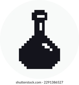 Potion Icon,  8 bit elixir drink symbol vector design. Great for mobile app, web design, game, etc