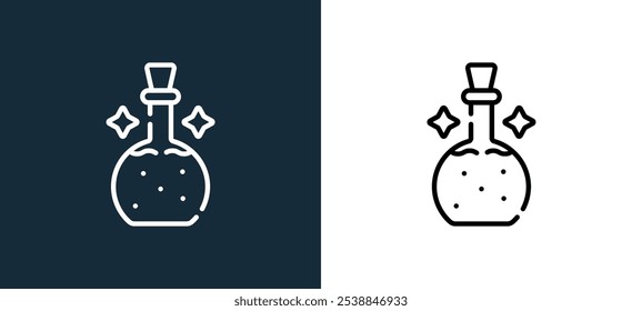 potion icon isolated on white and black colors. potion outline linear vector icon from magic collection for mobile apps, web and ui.