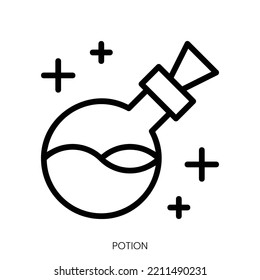 potion icon. Line Art Style Design Isolated On White Background