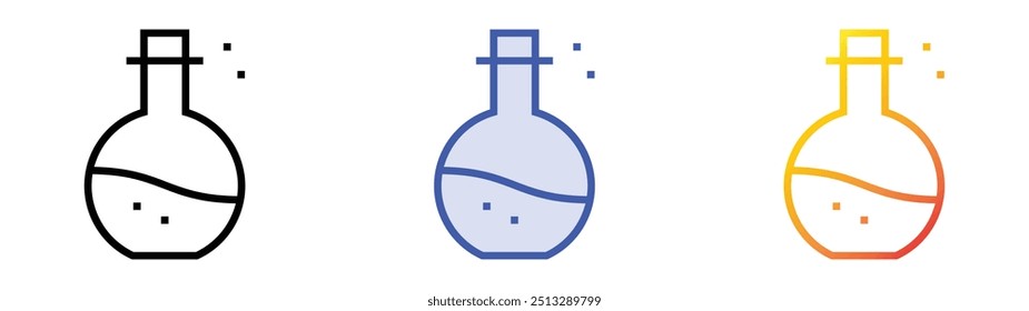 potion icon. Linear, Blue Fill and Gradient Style Design Isolated On White Background