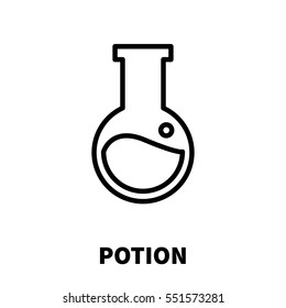 Potion icon or logo in modern line style. High quality black outline pictogram for web site design and mobile apps. Vector illustration on a white background.