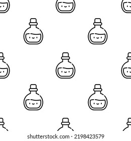 potion icon pattern. Seamless potion pattern on white background.