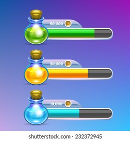Potion icon with progress bar. Vector eps 10