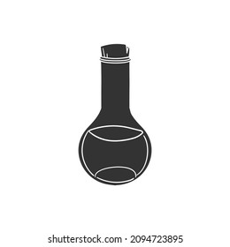 Potion Icon Silhouette Illustration. Magic Beverage Flask Vector Graphic Pictogram Symbol Clip Art. Doodle Sketch Black Sign.