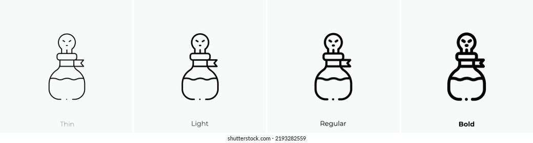 potion icon. Thin, Light Regular And Bold style design isolated on white background