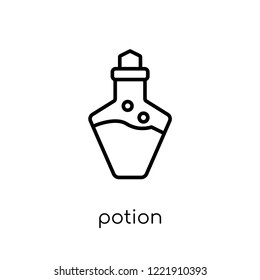 Potion icon. Trendy modern flat linear vector Potion icon on white background from thin line Fairy Tale collection, editable outline stroke vector illustration