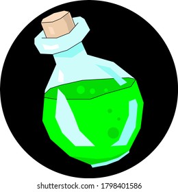 potion jar for witchcraft on black background halloween