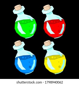 potion jar for witchcraft on black background halloween