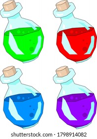 potion jar for witchcraft on white background halloween