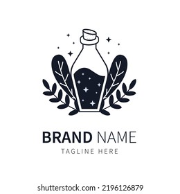 Potion Logo. Illustration Herb And Leaf Vector