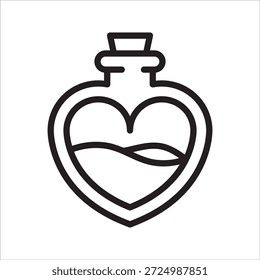 Icono de línea simple de amor de poción
