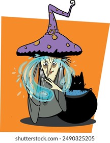 Potion making by the witch who uses her special powers