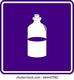 potion or medicine in glass bottle with cork lid sign
