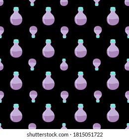 potion pattern on a black background