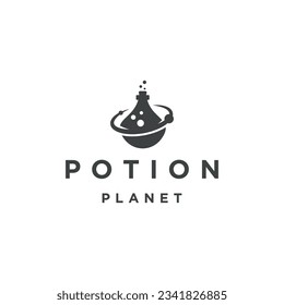 Potion planet logo design template flat vector