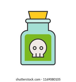 potion or poison in jar, voodoo black magic, Halloween related icon outline design editable stroke