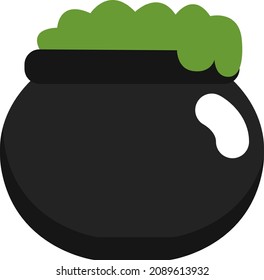 Potion in the pot, illustration, vector, on a white background.