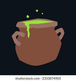 Potion pot. Vector cartoon illustration. Isolated. Flat design.